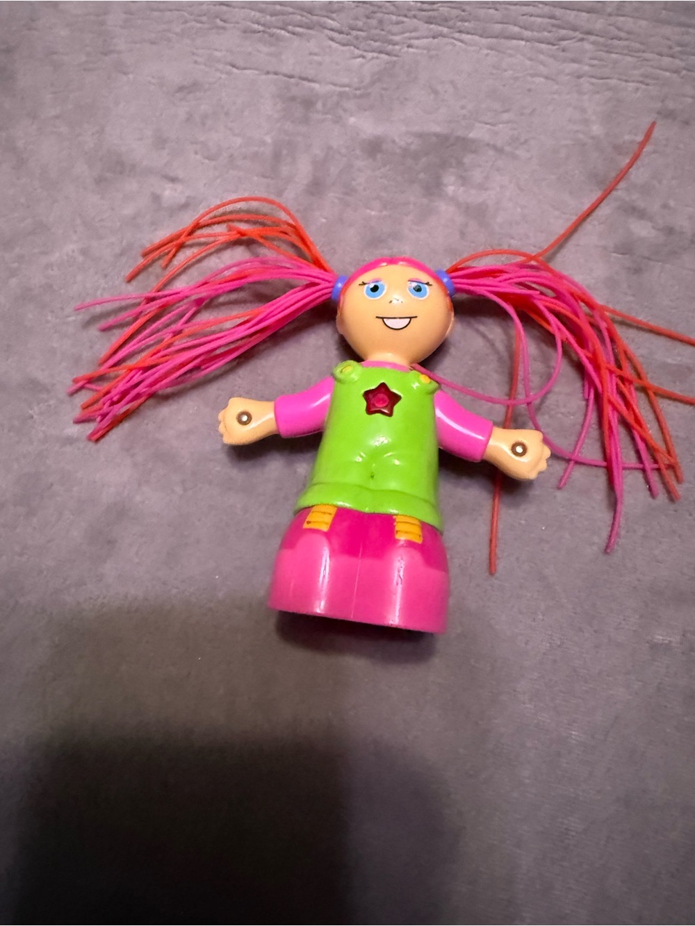 Vintage Mega Bloks Girl Friends Doll Pink Hair Light Up Star Untested